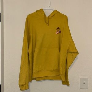 Yellow Champion Oversized Hoodie 2XL Smile Love